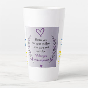 Latte Tasse avec motif de cœur pour la fête des mères