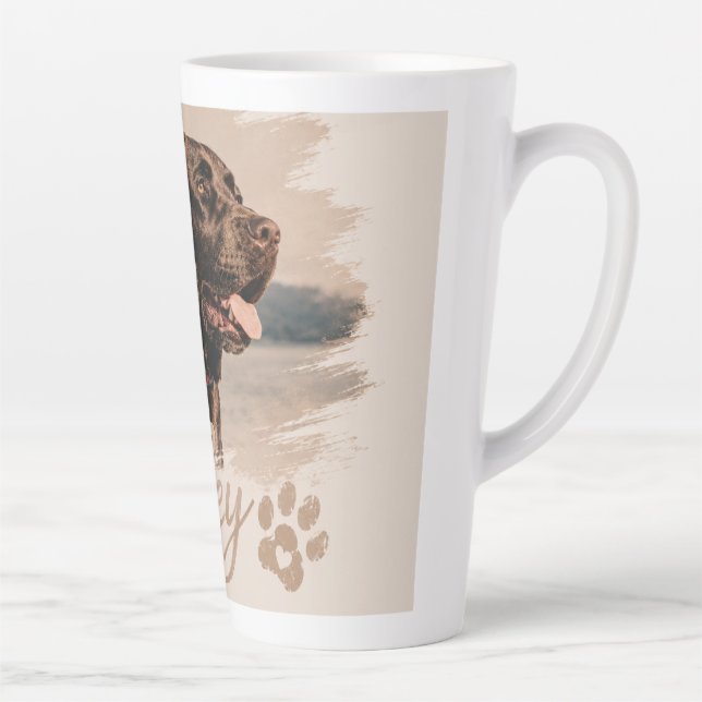 Latte Tasse avec nom et photo de l'animal de compagnie e (Droite)