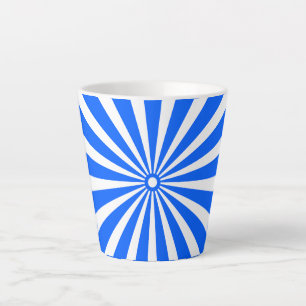 Latte Tasse Blue Radiant Burst – Soleil Géométrique Auda