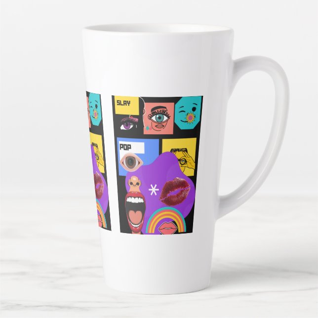 Latte Tasse Bold Pop Art | Style de bande dessinée rétro (Droite)
