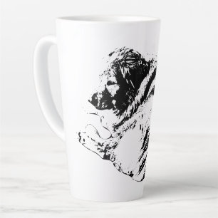 Latte Tasse Bold Vector Dog Offre Calme pour des Boisson