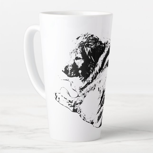 Latte Tasse Bold Vector Dog Offre Calme pour des Boisson (Angle gauche)