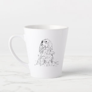 Latte Tasse Cavalier King Charles Spaniel, Encre Minimal