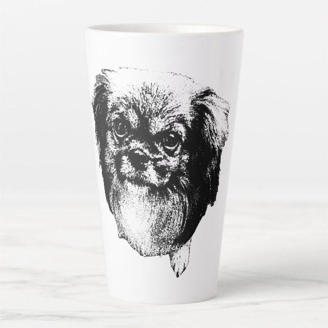 Latte Tasse Chien Spaniel Tibétain – Portrait de style e (Devant)