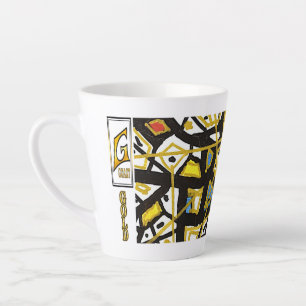 Latte Tasse Classique 11 oz – Or Art abstrait de GGAST