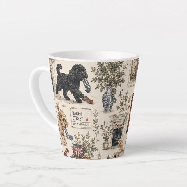 Latte Tasse Cockapoo Cottagecore Britannique (Angle gauche)