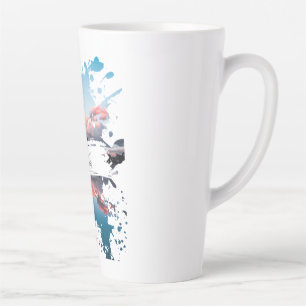 Latte Tasse d'art à éclaboussures d'aquarelle de Paris