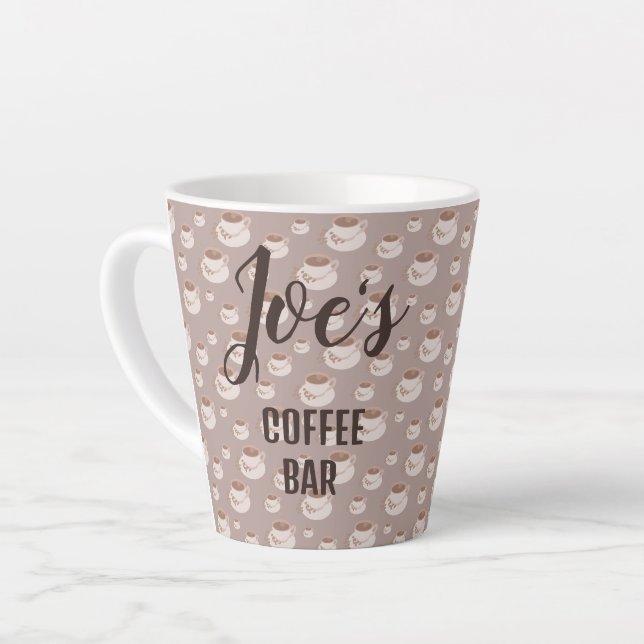 Latte Tasse de bar à café personnalisée (Angle gauche)