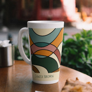 Latte Tasse de café abstraite rétro personnalisée