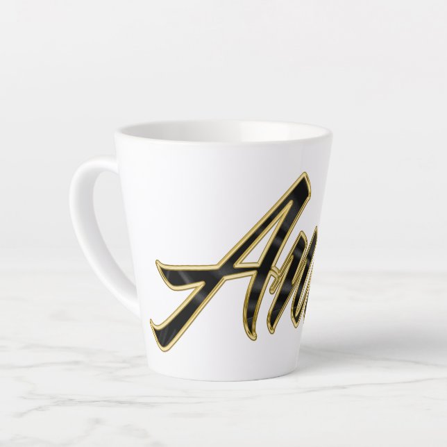 Latte Tasse de café Anna black Lettering (Angle gauche)