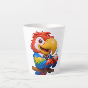 Latte Tasse de café au lait au perroquet exotique Tropic