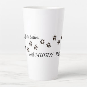 Latte Tasse de café Dog Latte, Tasse drôle avec empreint