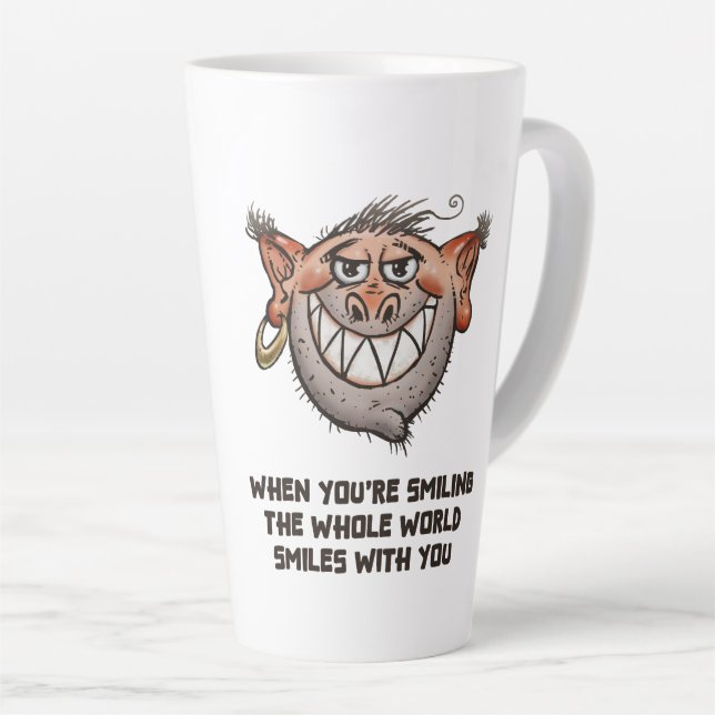 Latte Tasse de café drôle (Angle droit)