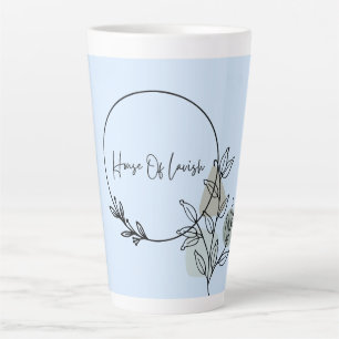 Latte Tasse de café esthétique à couronne de feuilles mi