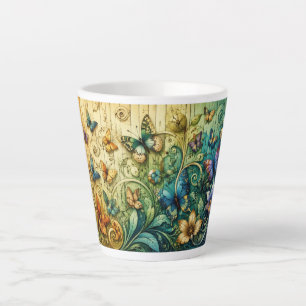 Latte Tasse de fantaisie florale colorée Nature fantai