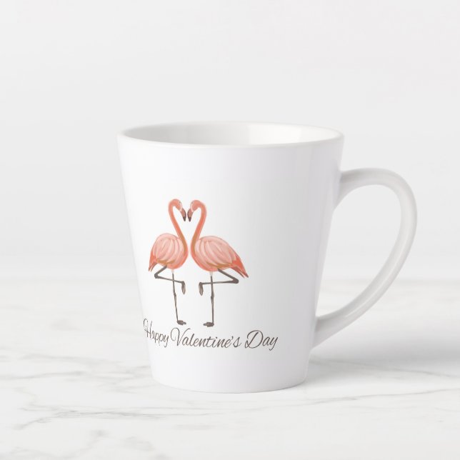 Latte Tasse de la Saint-Valentin Flamant Rose – Romantiq (Droite)