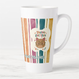 Latte Tasse de professeur de chat personnalisée   Nom et