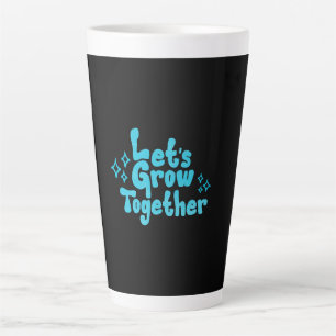 Latte Tasse de voyage rétro motivante Blue Grow Together
