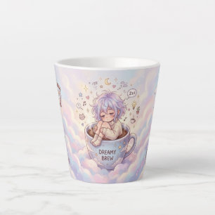 Latte Tasse Dreamy Brew – Jolie Fille d'Anime Endormie d
