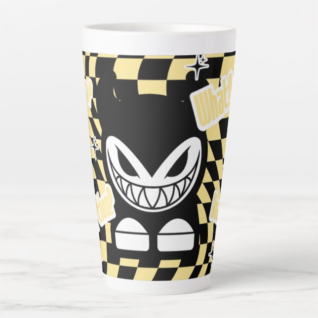 Latte Tasse drôle inspirée de Labubou jaune | Mignonne e (Devant)