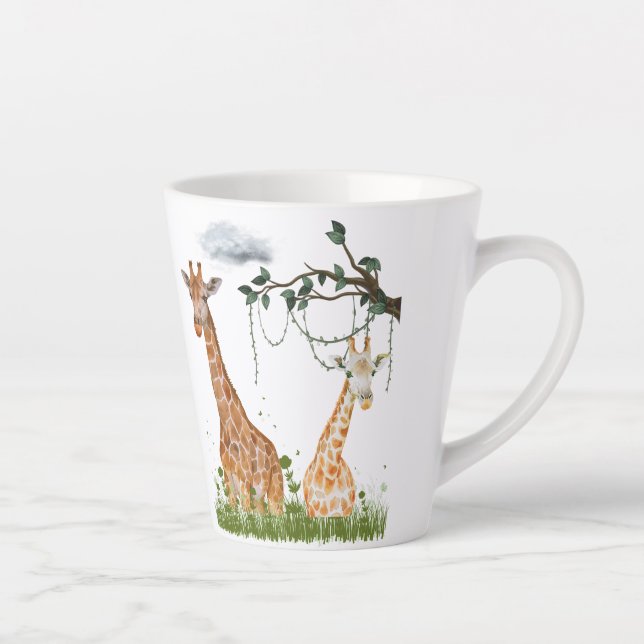 Latte Tasse Duo Girafe – Illustration Safari (Droite)