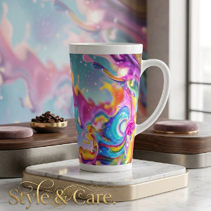 Latte Tasse Éclaboussure Colorée - Idéale pour les Latté