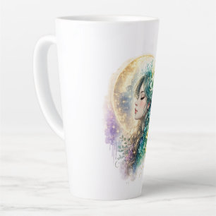 Latte Tasse Femme Fleur Éthérée Colibri