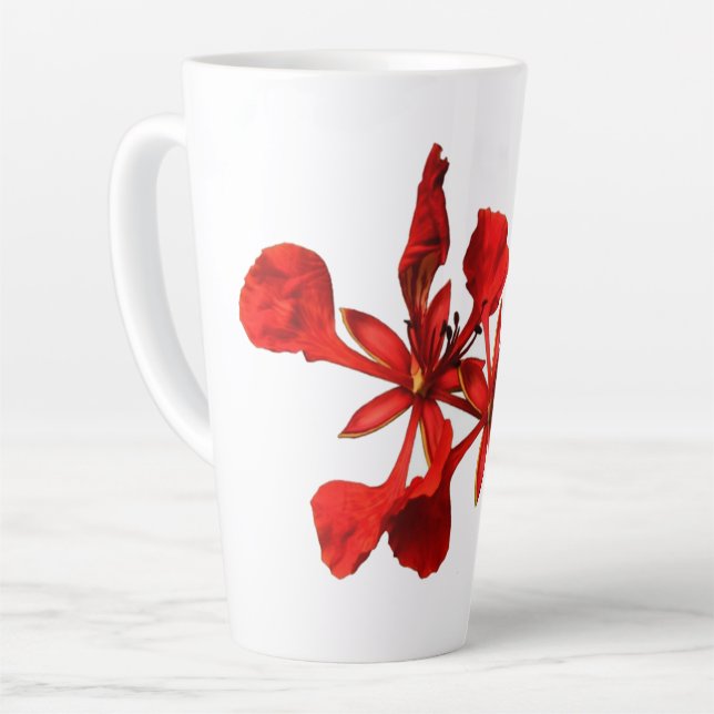 Latte Tasse Fleur de Poinciana Royale (Angle gauche)