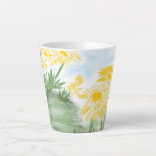 Latte Tasse fleur jaune
