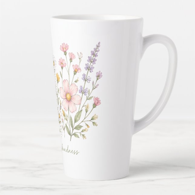 Latte Tasse Fleurie 'Fleurir avec Gentillesse' (Droite)