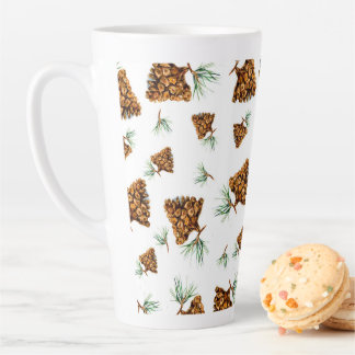 Latte Tasse Forêt de Pins Rustique – Dessin Inspiré de l