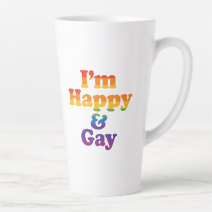 Latte Tasse « Je suis heureux et gay » – Tasse à café Fi