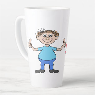 Latte Tasse Just Smile Homme Sourire avec Pouces Levés