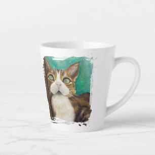 Latte Tasse Meow avec peinture de chat