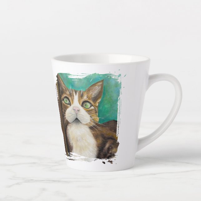 Latte Tasse Meow avec peinture de chat (Droite)
