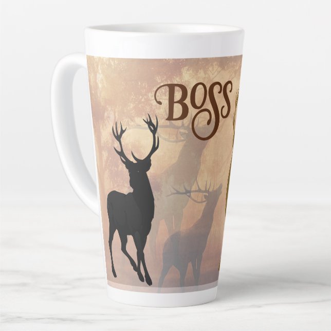 Latte Tasse modèle de noms de bois de cerf Deer Hunter (Angle gauche)