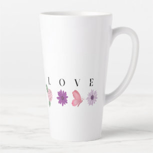 Latte Tasse papillon floral LOVE – Cadeau romantique pou