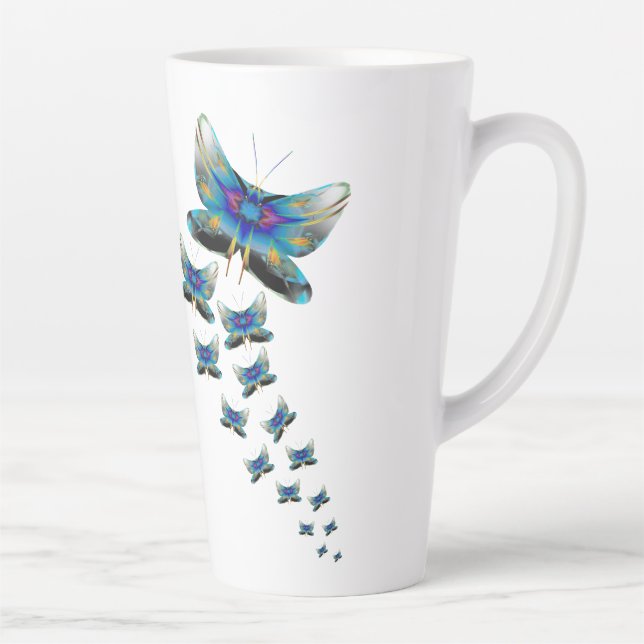 Latte Tasse Parade Papillon – Vol vif en couleur (Droite)