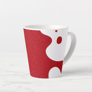Latte Tasse personnalisée rouge et blanc à motif blob –