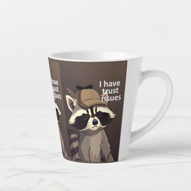Latte Tasse Raton Laveur Problèmes de Confiance | Raton  (Droite)
