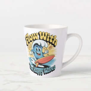 Latte Tasse Rétro de Surf « Suivez les Vagues Heureuses