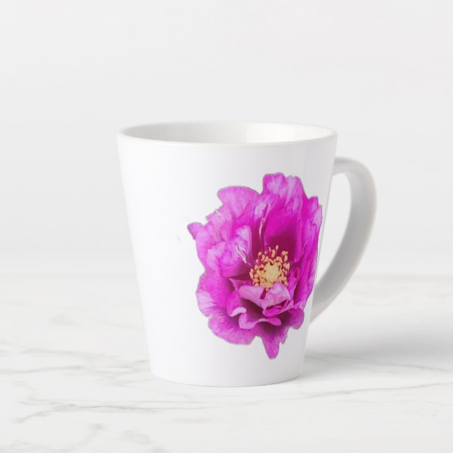 Latte Tasse Rose Violette (Angle droit)