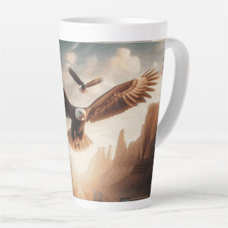 Latte Tasse route 66 avec un aigle royal en vol