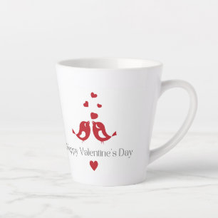 Latte Tasse Saint-Valentin Oiseaux d'Amour Rouges – Clas