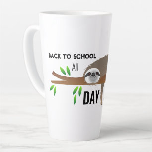 Latte Tasse Sloth Retour à l'école toute la journée