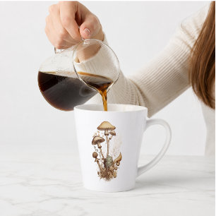 Latte Tasse Vintage Botanique Champignon Cottagecore F