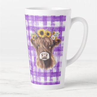 Latte Tasse violette avec vache (journal assorti disponi