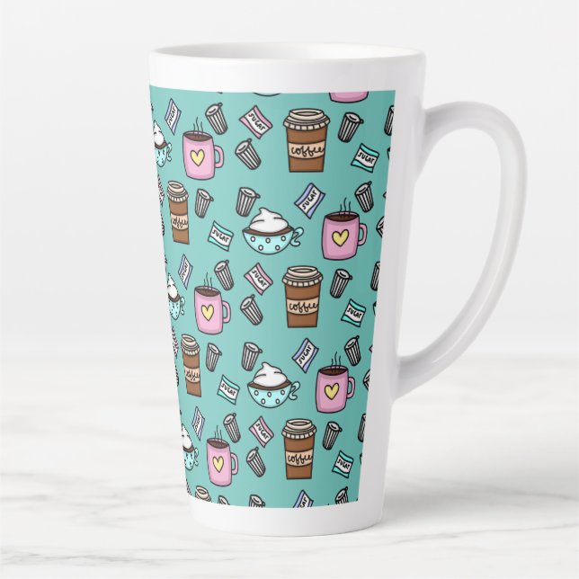 Latte Turquoise et rose mignonne tasse de café (Droite)