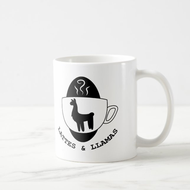 Lattes et tasse de logo de lamas (Droite)