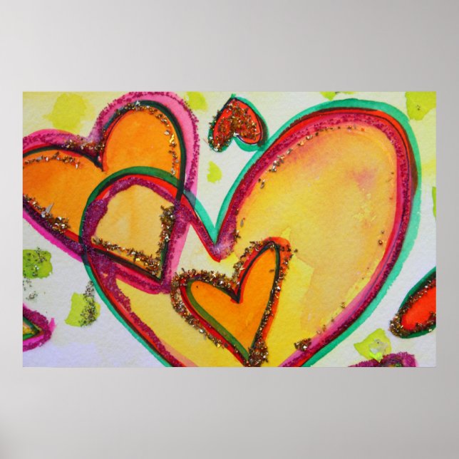 Laugh Hearts Connect Peinture Art Poster Imprimer (Devant)